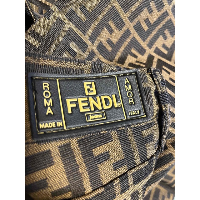 美品 FENDI ズッカ柄 総柄 ストレッチ ストレート パンツ スラックス