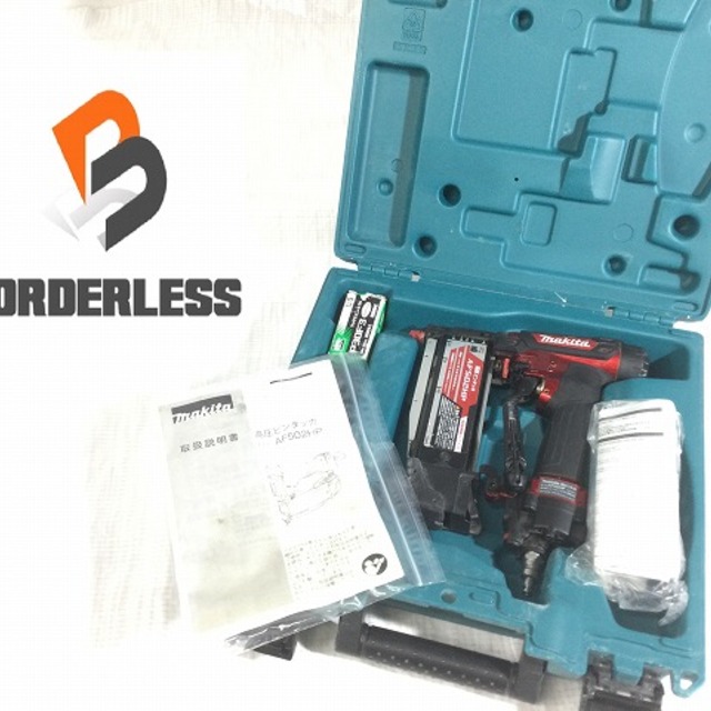 ☆美品☆makita マキタ 高圧ピンタッカ AF502HP 赤/レッド ピンネイル