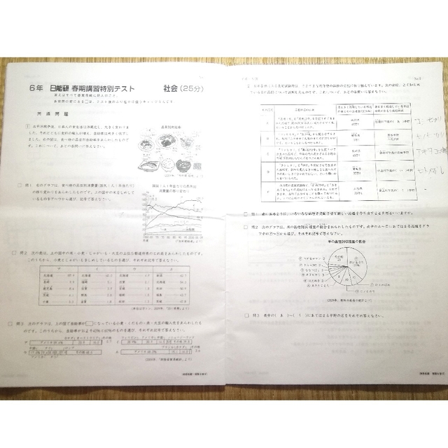 6年 春期講習特別 テスト 4科 復習 模試 練習 中学受験 日能研の 6年 春期講習特別 テスト 4科 復習 模試 練習 中学受験 日能研の