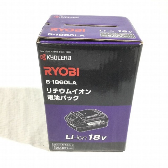 京セラ(キョウセラ)の☆未使用品☆ 京セラ リョービ リチウムイオンバッテリー B-1860LA 純正 18V 6Ah リョービ 60159 自動車/バイクのバイク(工具)の商品写真