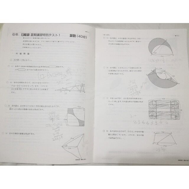 6年 夏期講習特別 テスト1,2 4科 復習 模試 中学受験 日能研の 6年 夏期講習特別 テスト1,2 4科 復習 模試 中学受験 日能研の
