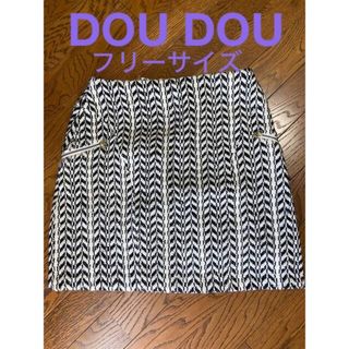 ドゥドゥ(DouDou)のdoudou ドゥドゥ　千鳥柄　ツイード　ヘリンボーン　ミニスカート(ミニスカート)