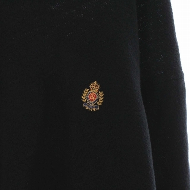 POLO RALPH LAUREN(ポロラルフローレン)のポロ バイ ラルフローレン ニット セーター 長袖 刺繍 ロゴ ウール XL 黒 レディースのレディース その他(その他)の商品写真