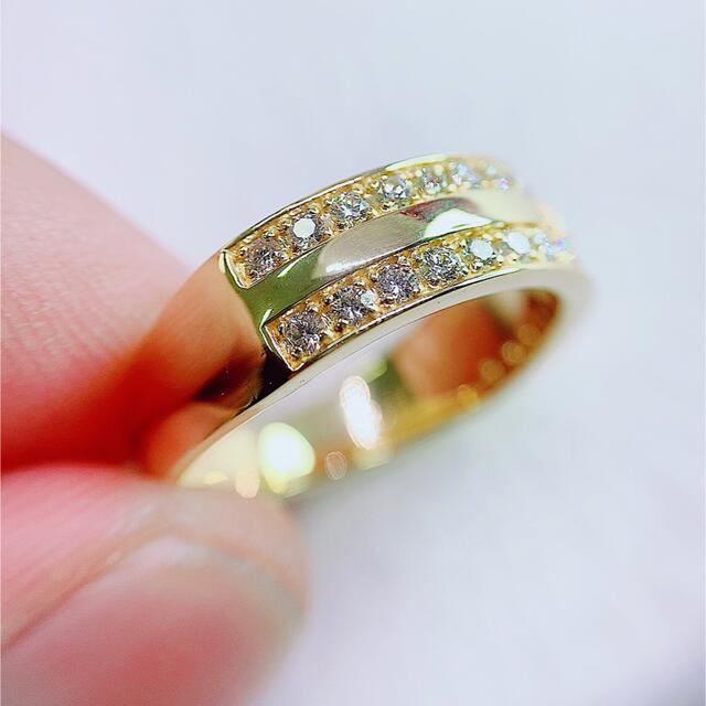 2022特集 ☆0.52ct☆✨ダイヤモンドK18パヴェリング指輪 ハエタニティ