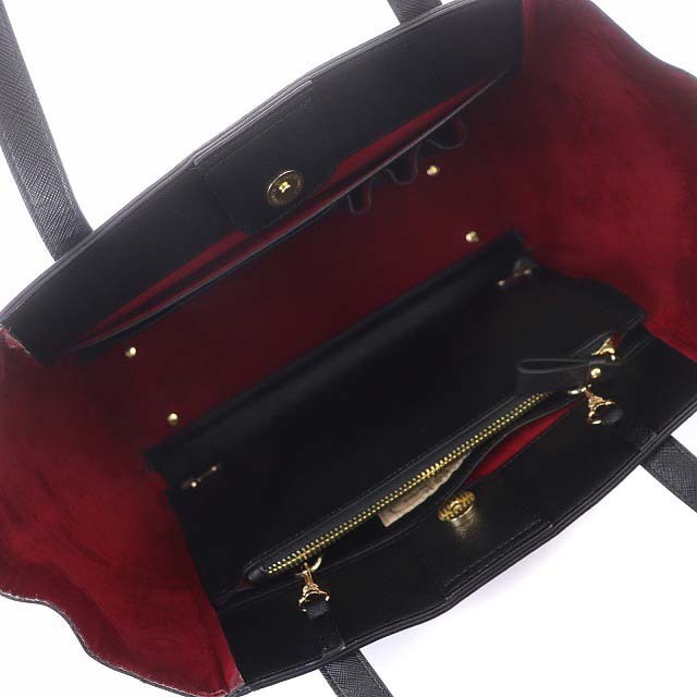 Samantha Thavasa(サマンサタバサ)のサマンサタバサ ポーチ付きトートバッグ ハンドバッグ 黒 ブラック ■OS レディースのバッグ(トートバッグ)の商品写真