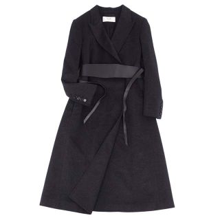 極美品 セリーヌ CELINE コート 19AW レザーベルト ロングコート カシミヤ100% アウター レディース 42(L相当) ダークグレー
