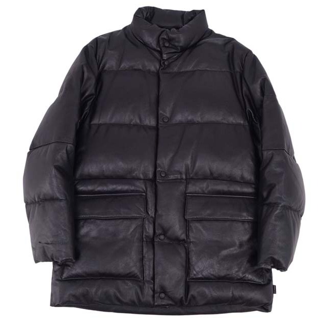 Vintage モンクレール MONCLER ジャケット 黒タグ ダウンジャケット ラムレザー 本革 アウター メンズ 2(L相当) ブラック