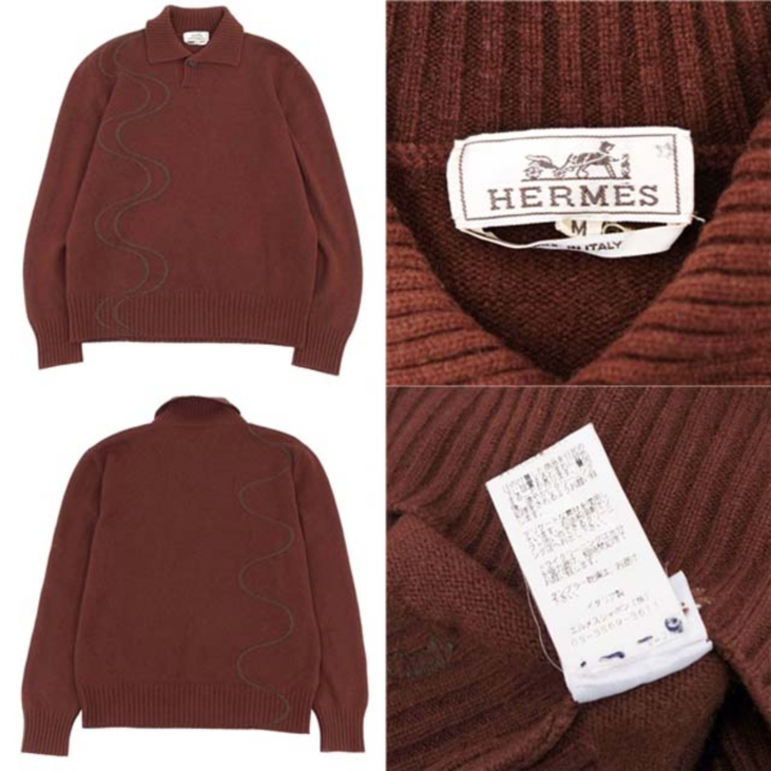 美品】エルメス HERMES ニット セーター ロングスリーブ 長袖 美品】エルメス HERMES ニット セーター ロングスリーブ 長袖