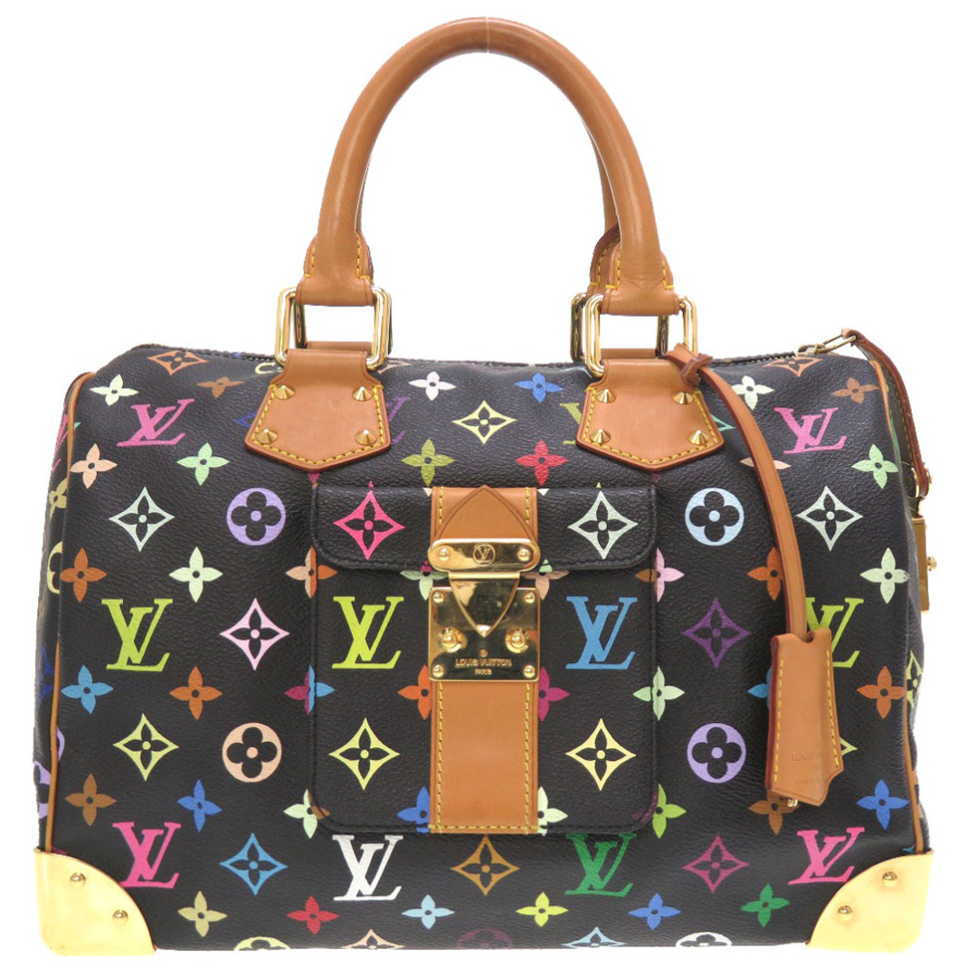 ルイ ヴィトン モノグラム マルチカラー スピーディ30 ノワール M92642 ハンドバッグ バッグ 黒 LV 0075  LOUIS VUITTON