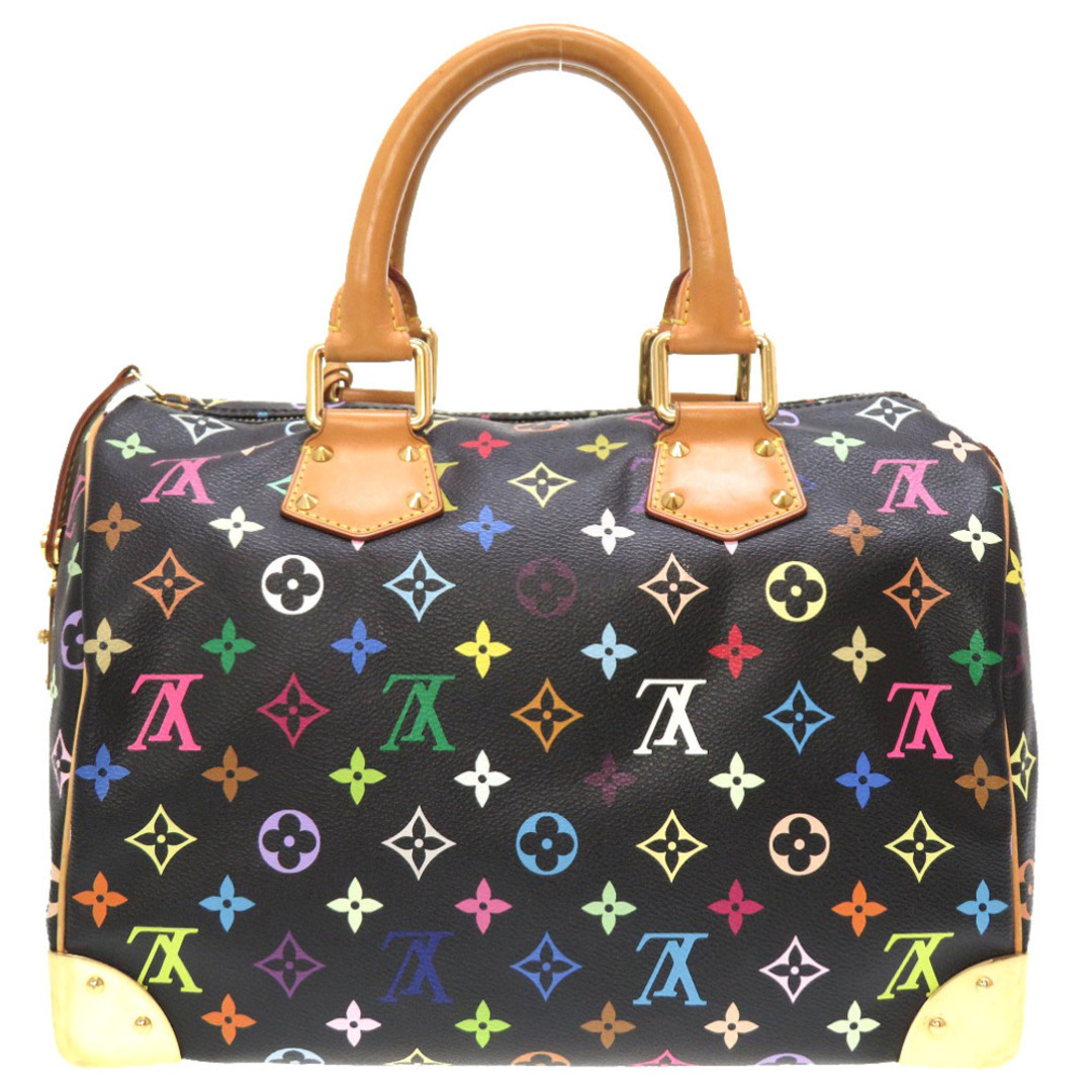 ルイ ヴィトン モノグラム マルチカラー スピーディ30 ノワール M92642 ハンドバッグ バッグ 黒 LV 0076  LOUIS VUITTON