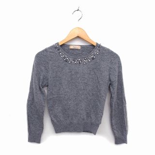 Maglie par ef-de マーリエ パー エフデ スカート ボトムス グレー ホワイト 白 7(S) ロング マキシ フレア 切替 ストライプ コットン キュプラ 綿 おしゃれ シンプル きれいめ 大人女子 ブランド 上品 ベーシック オフィスカジュアル【レディース】