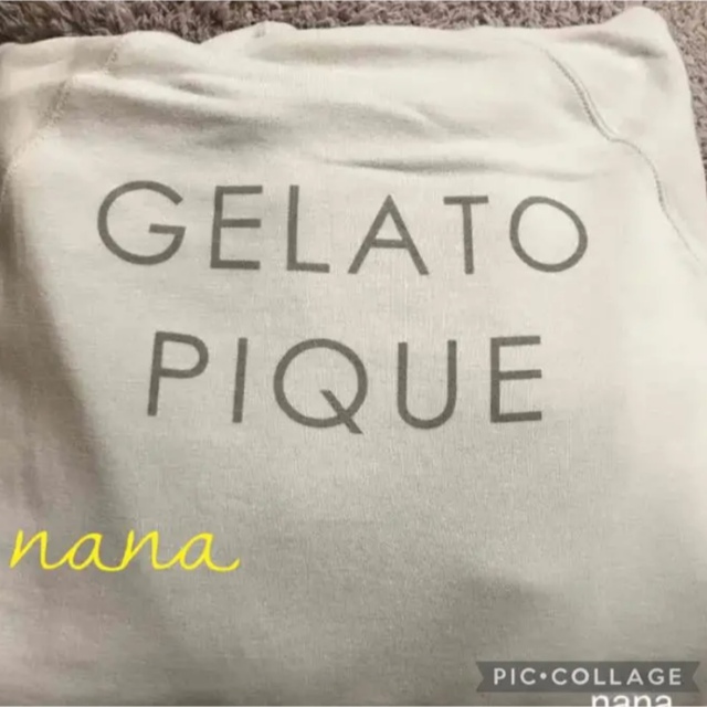 gelato pique(ジェラートピケ)のスウェットロゴドレス♡ベージュ レディースのルームウェア/パジャマ(ルームウェア)の商品写真