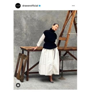 ドゥロワー コットンシルクウェストコードワンピース