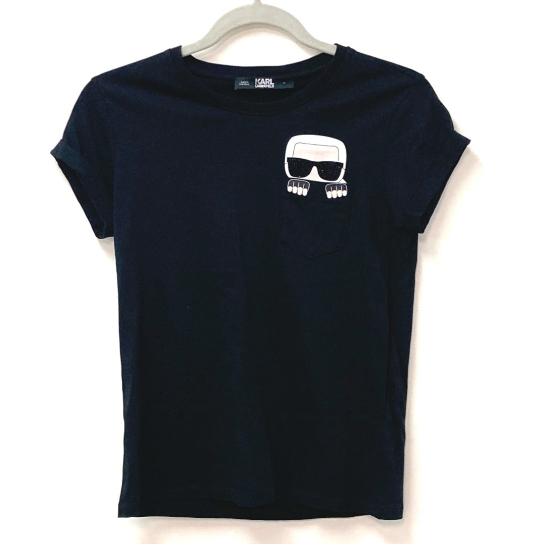 Karl Lagerfeld(カールラガーフェルド)のカール・ラガーフェルド Karl Lagerfeld ラインストーン アパレル Tシャツ トップスその他 コットン ブラック レディースのレッグウェア(タイツ/ストッキング)の商品写真