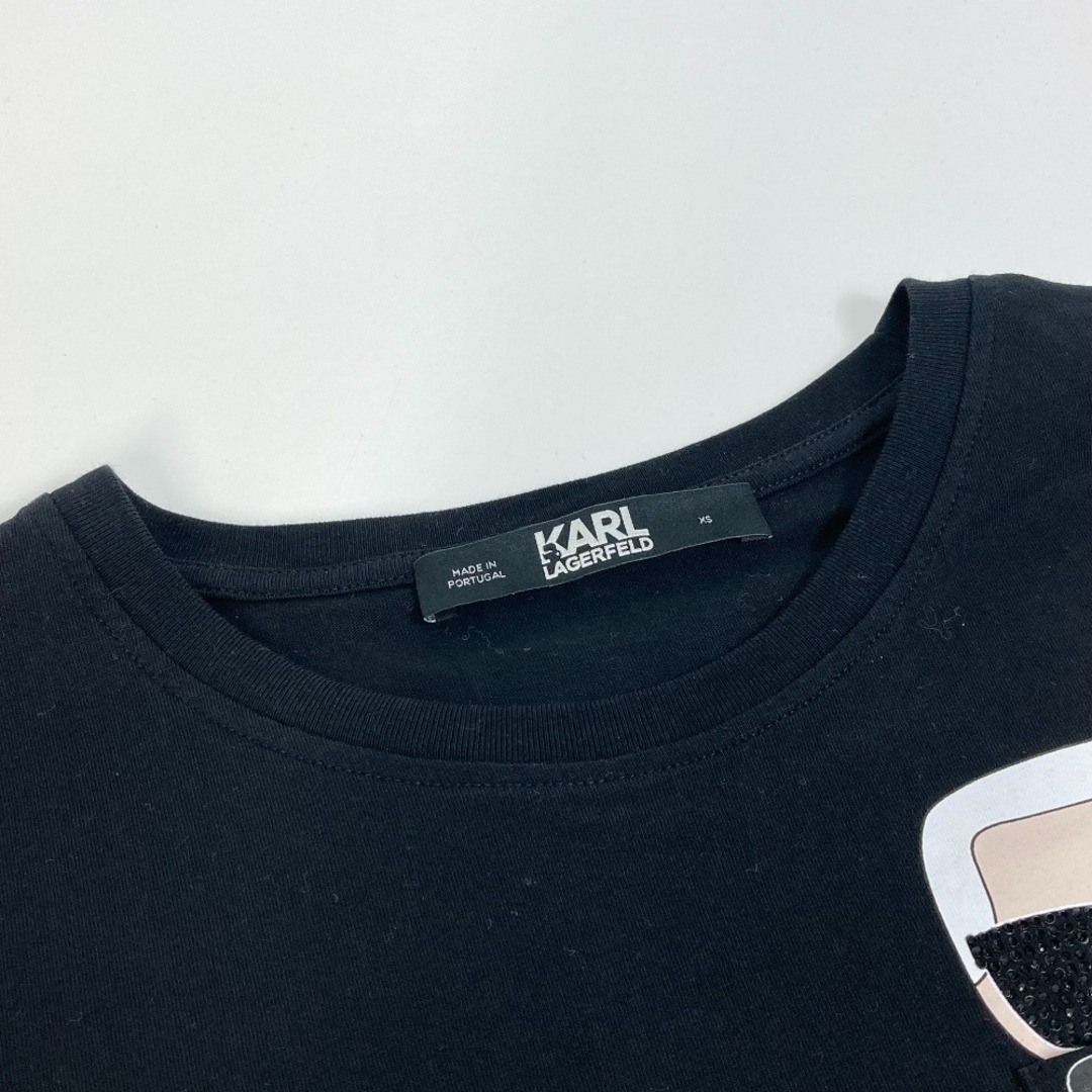 Karl Lagerfeld(カールラガーフェルド)のカール・ラガーフェルド Karl Lagerfeld ラインストーン アパレル Tシャツ トップスその他 コットン ブラック レディースのレッグウェア(タイツ/ストッキング)の商品写真