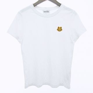ケンゾー(KENZO)のケンゾー カットソー Tシャツ タイガー 刺繍 クルーネック 半袖 白 S(カットソー(半袖/袖なし))