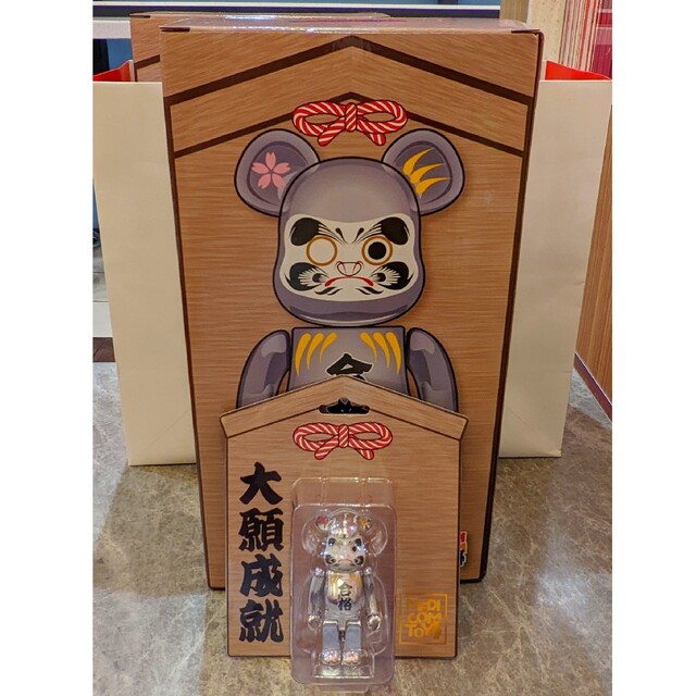 フィギュアBE@RBRICK 達磨 合格 銀メッキ 100%/400% ベアブリック各1体