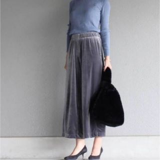 UNIQLO - UNIQLO ベロア ワイドパンツ L グレーの通販 by sakura's