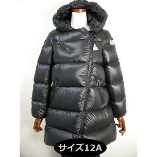 モンクレール(MONCLER)のキッズ12A◆新品◆モンクレール GELINOTTE ライダース型ダウンコート黒(コート)