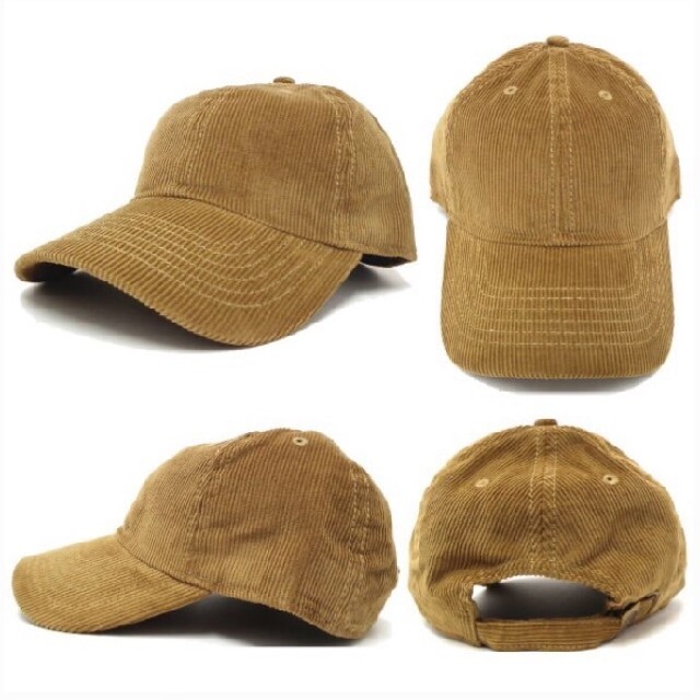 newhattan(ニューハッタン)の新品未使用 ニューハッタン コーデュロイ ベースボールキャップ ライトブラウン レディースの帽子(キャップ)の商品写真