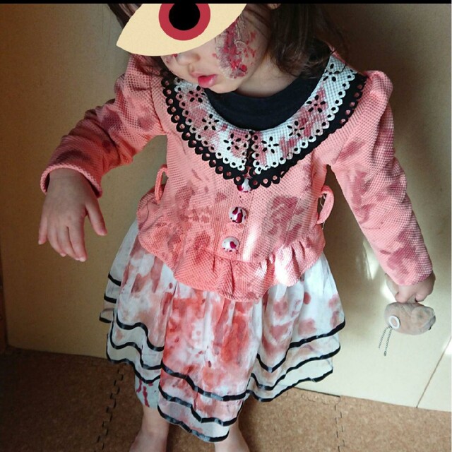 ハロウィン  コスプレ  女の子  ゾンビ  2歳3歳 キッズ/ベビー/マタニティのキッズ服女の子用(90cm~)(ワンピース)の商品写真