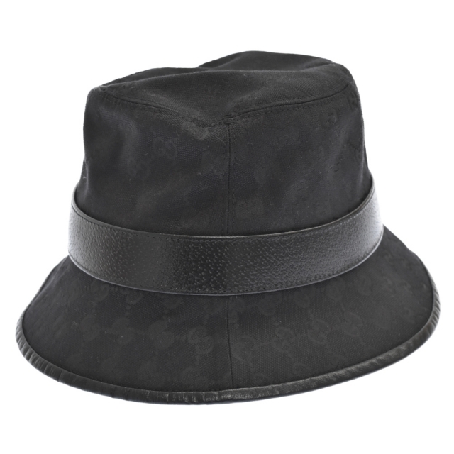 GUCCI グッチ 20SS GG Canbas Fedora Hat GGキャンバス レザー切替