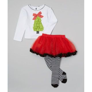 マッドパイ(Mud Pie)の❤︎マッドパイ❤︎新品❤︎クリスマスツリー　トップス＆ チュチュセット♪　2T★(Tシャツ/カットソー)