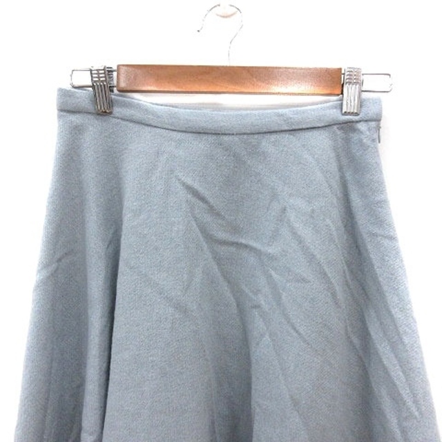 SLOBE IENA(スローブイエナ)のスローブ イエナ フレアスカート ひざ丈 ウール 38 青 アイスブルー レディースのスカート(ひざ丈スカート)の商品写真
