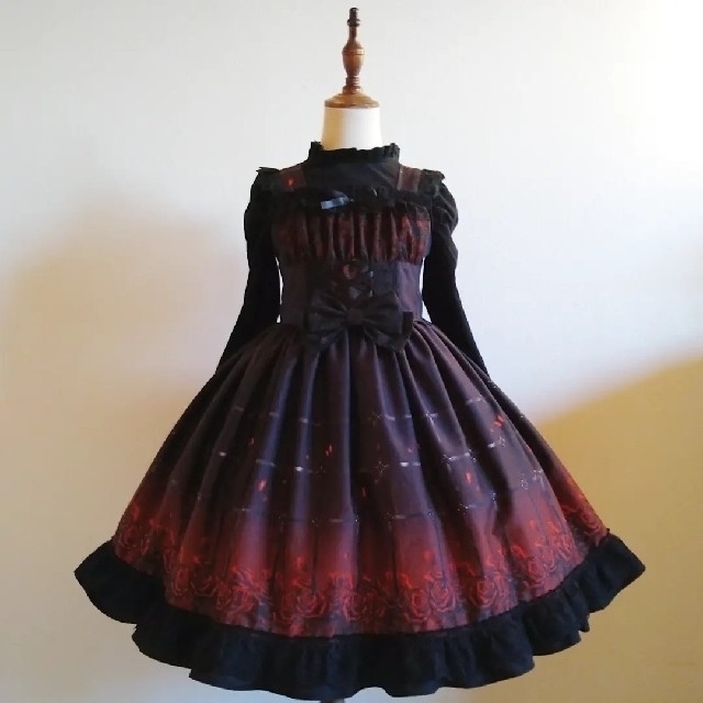 バラとクリノリンのワンピース130㎝ キッズ/ベビー/マタニティのキッズ服女の子用(90cm~)(ワンピース)の商品写真