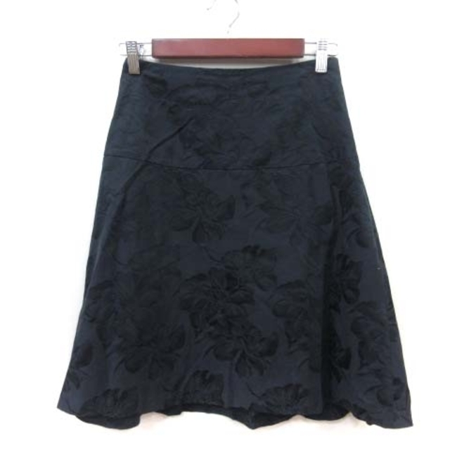 Ballsey(ボールジィ)のボールジー トゥモローランド フレアスカート ひざ丈 花柄 36 紺 ネイビー レディースのスカート(ひざ丈スカート)の商品写真