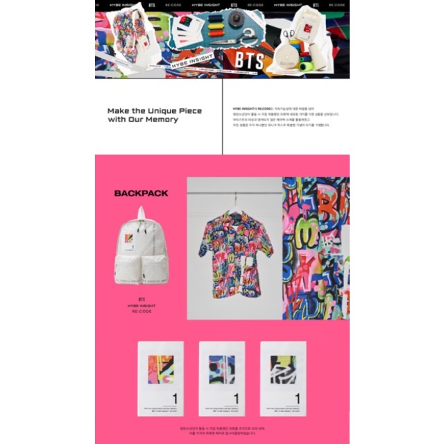 JIN /BTS RECODE UPCYCLED Backpack JIN /BTS RECODE UPCYCLED Backpack