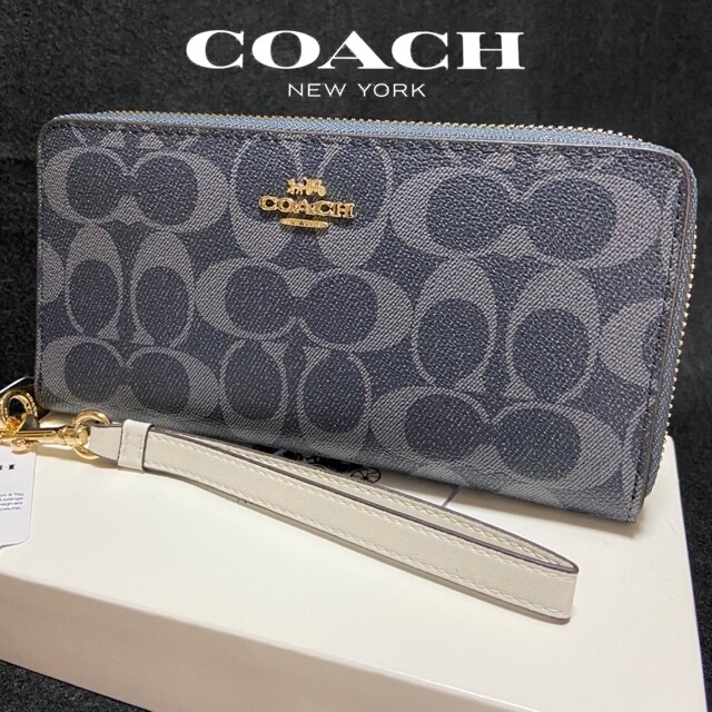 COACH - 贈り物にも☆新作 コーチ 財布 ネイビー系デニムカラー メンズ ...