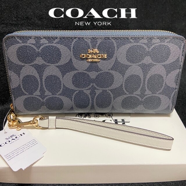 COACH - 贈り物にも☆新作 コーチ 財布 ネイビー系デニムカラー メンズ ...