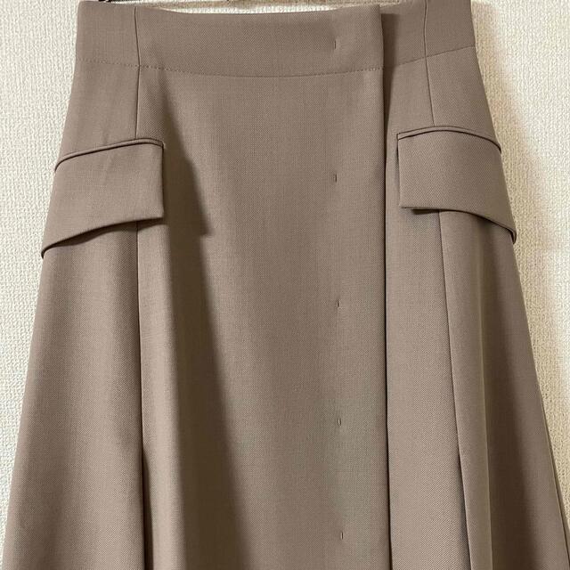 未着用 ebure フォルテツイル フラップ ポケットスカート ベージュ