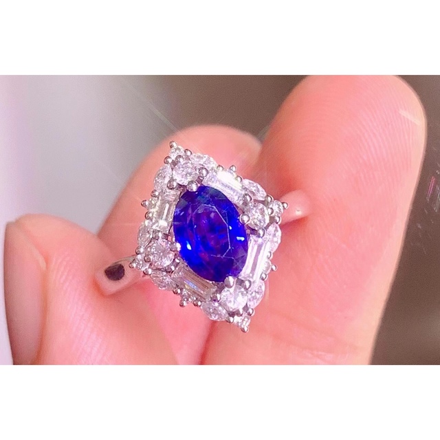 ⭐天然 ロイヤルブルーサファイア ダイヤ リング k18 1.25ct