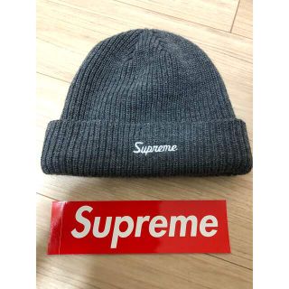 シュプリーム(Supreme)の極美品シュプリーム ビーニー　グレー(ニット帽/ビーニー)