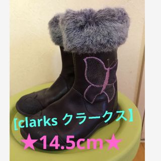 クラークス(Clarks)の★clarks【クラークス】本革　キッズ　ファー付きブーツ　14.5cm★(ブーツ)