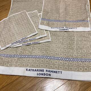 キャサリンハムネット(KATHARINE HAMNETT)の新品KATHARINE HAMNETT 高級タオル5枚セット　ベージュ系セット(タオル/バス用品)