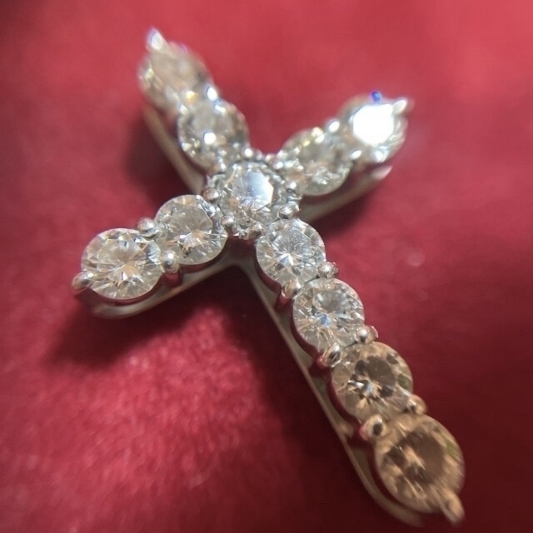 魅了 そごう - 1ct 刻印あり プラチナ クロス 天然ダイヤモンド 魅了 そごう - 1ct 刻印あり プラチナ クロス 天然ダイヤモンド