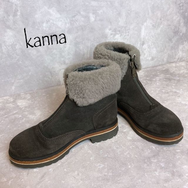 新品】カンナ KANNA ライニングムートンセンタージップブーツ-