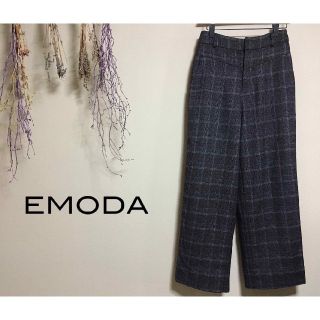 エモダ(EMODA)のEMODA　エモダ　グレンチェック ハイウエスト ステッチルーズパンツ M(カジュアルパンツ)