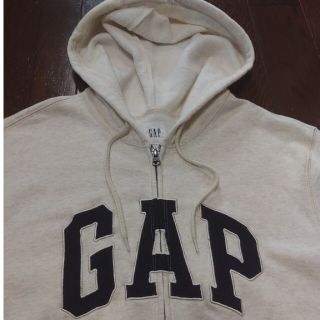 ギャップ(GAP)のGAP パーカー　Ｌ　古着　白タグ　白　クリーム(パーカー)