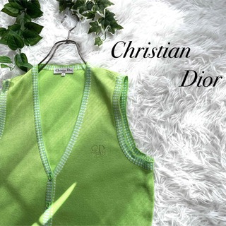 クリスチャンディオール(Christian Dior)の希少　ヴィンテージ  クリスチャンディオール　ニットベスト　刺繍ロゴ　CDロゴ(ベスト/ジレ)