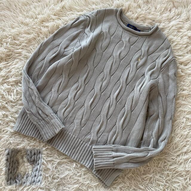 注文 美品♡ポロラルフローレン 太ケーブルコットンニット 刺繍ロゴ
