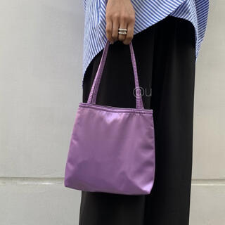 サテン カラー バッグ ハンドバッグ ミニトート 紫 色物 綺麗め レディース(ハンドバッグ)