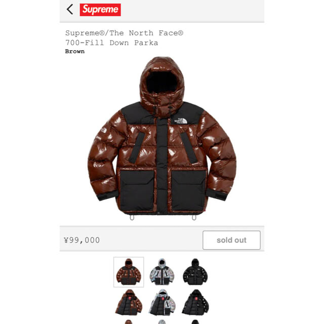 数量は多】 Supreme Lおまけ付き Parka 700Down Face North Supreme
