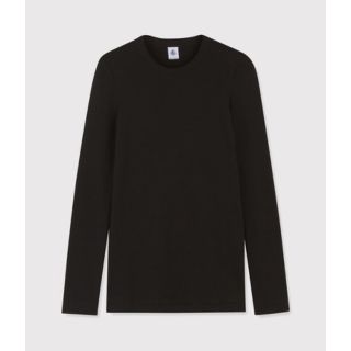 プチバトー(PETIT BATEAU)の【Petit Bateau/プチバトー】クルーネック長袖Tシャツ　S ブラック(Tシャツ(長袖/七分))