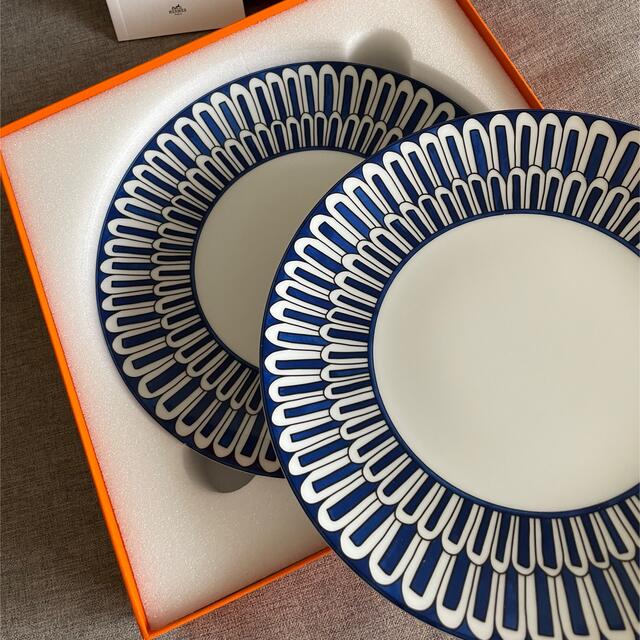 売れ筋】 Hermes - 希少☆HERMES ブルーダイユール プレート 2枚組
