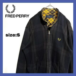 FRED PERRY - フレッドペリー ハリントンジャケット スイングトップ チェック柄 刺繍ロゴ