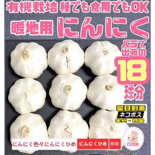 有機栽培にんにく　18球　種用　食用　超〜美味い！　即日出荷　にんにくひめ(野菜)